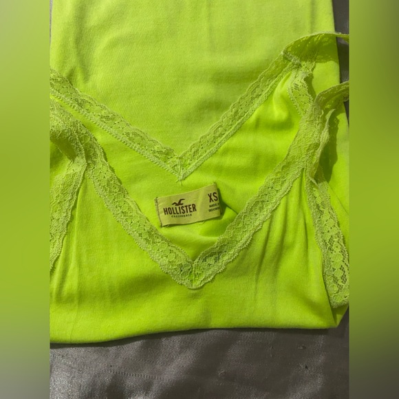 Hollister Neon Green Lace Trim Cami – XS – Y2K - Picture 1 of 6